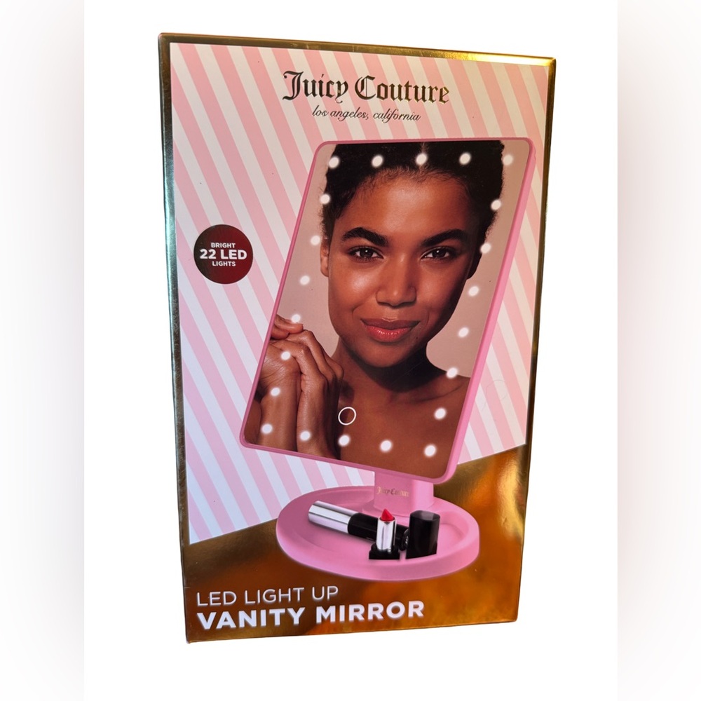 Juicy Couture NWT Pink LED Light Up Full Tilt Vanity Mirror (JC33) - Picture 2 of 7